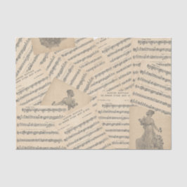 Seda Papel musical de la marcha del Boda francés vintag