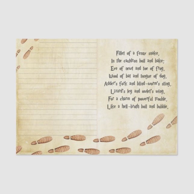 Seda Papel ortográfico de descomposición Bruja mágica (Anverso)