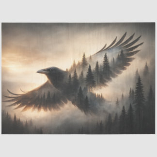 Seda Papel para decoupage con silueta del bosque de cue