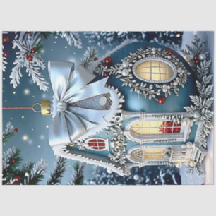 Seda Papel para Decoupage de Adorno Navideño Victoriano