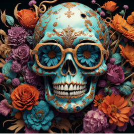 Seda Papel para el cráneo de flores de Mousseline v2- p