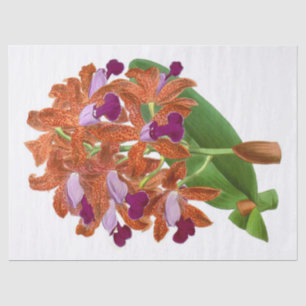 Seda Papel para el tejido de la flor de orquídea púrpur