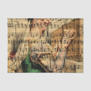 Seda Papel pintado de la hoja de música del Victorian