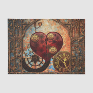 Seda Papel pintado de los corazones de Steampunk del