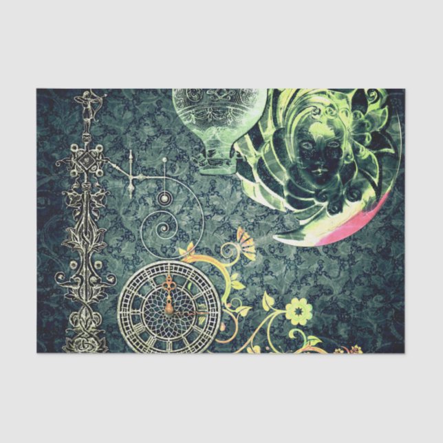 Seda Papel pintado de Steampunk del vintage (Anverso)