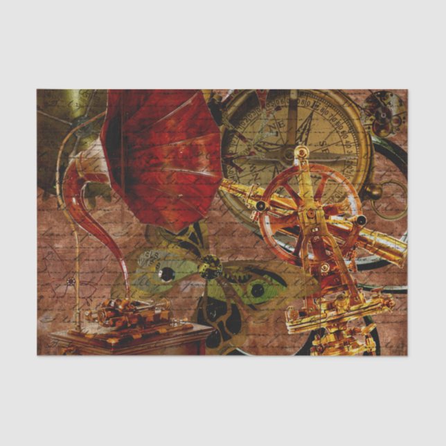 Seda Papel pintado de Steampunk del vintage (Anverso)