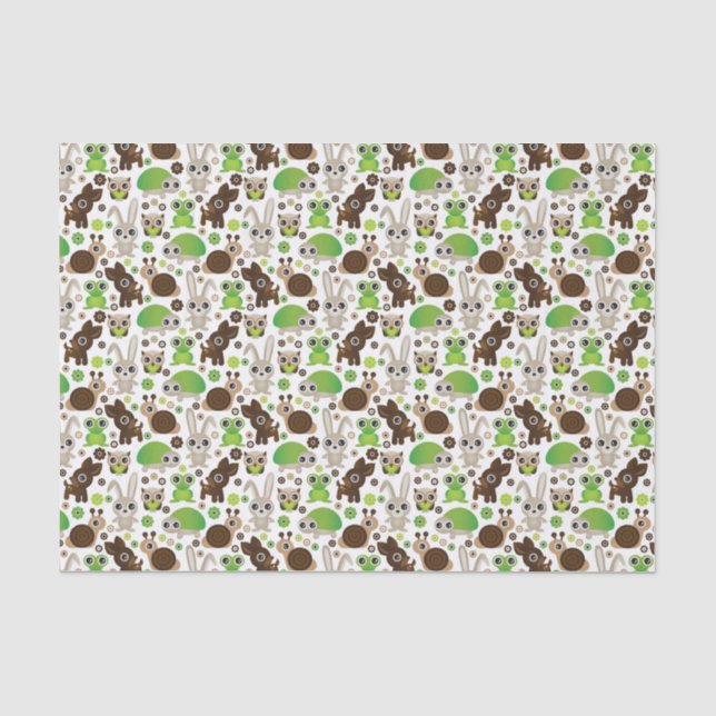 Seda papel pintado del animal del conejito de la (Anverso)