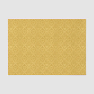 Seda Papel pintado floral de oro de lujo