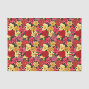 Seda Papel pintado floral en estilo de la acuarela