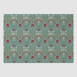 Seda Papel pintado floral verde bosque de William Morri