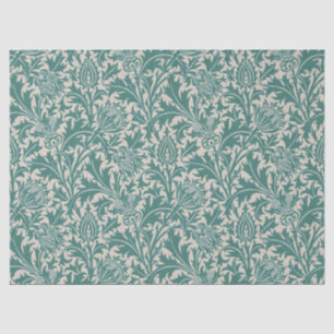 Seda Papel pintado vintage de cardo azul teal de Willia