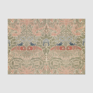 Seda Papel pintado vintage de William Morris de pavo re