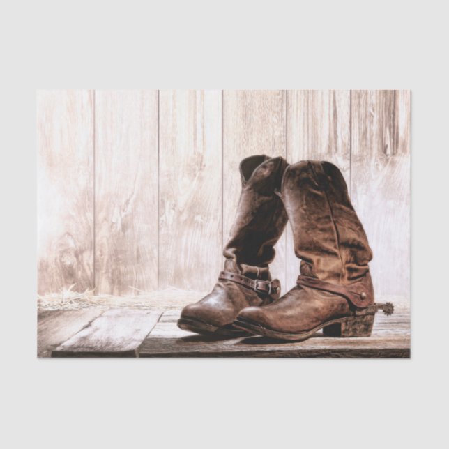 Seda Papel tapicería botas de envolver rústico occident (Anverso)