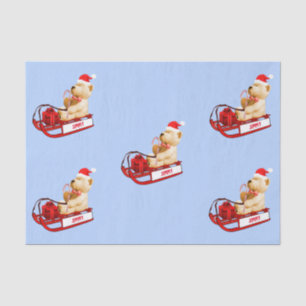 Seda Papel tapicería, regalo de Navidades de oso de pel