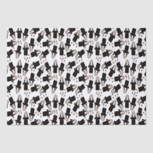 Seda Papel tapiz de tono negro de monja católica