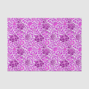 Seda Papel tapiz floral de Jacobean, púrpura de Amethy