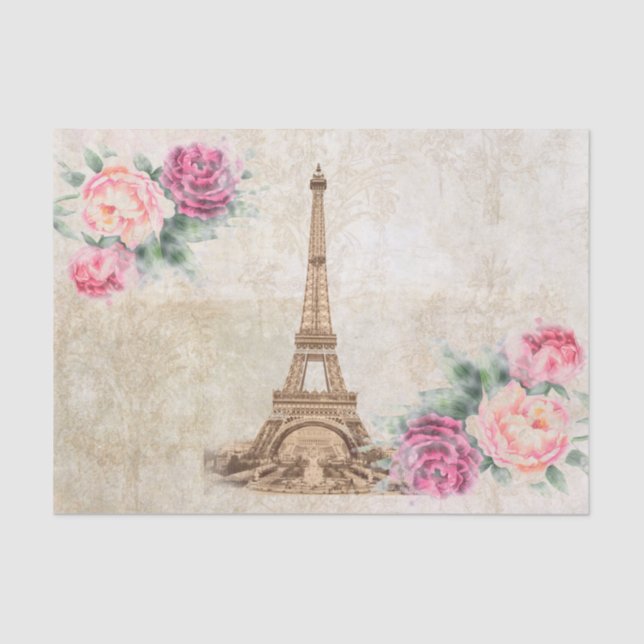 Seda Papel tapiz rosado de color Eiffel (Anverso)