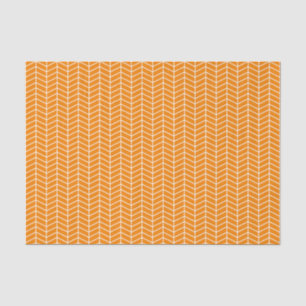 Seda Papel tapón de Chevron - Blanco sobre el Naranja