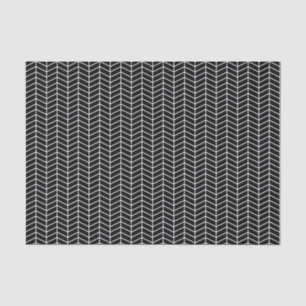 Seda Papel tapón de Chevron - Blanco sobre negro