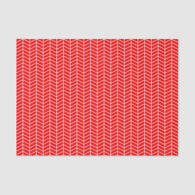 Seda Papel tapón de Chevron - Blanco sobre rojo (Anverso)