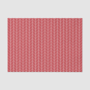 Seda Papel tapón de Chevron - Blanco sobre rojo oscuro