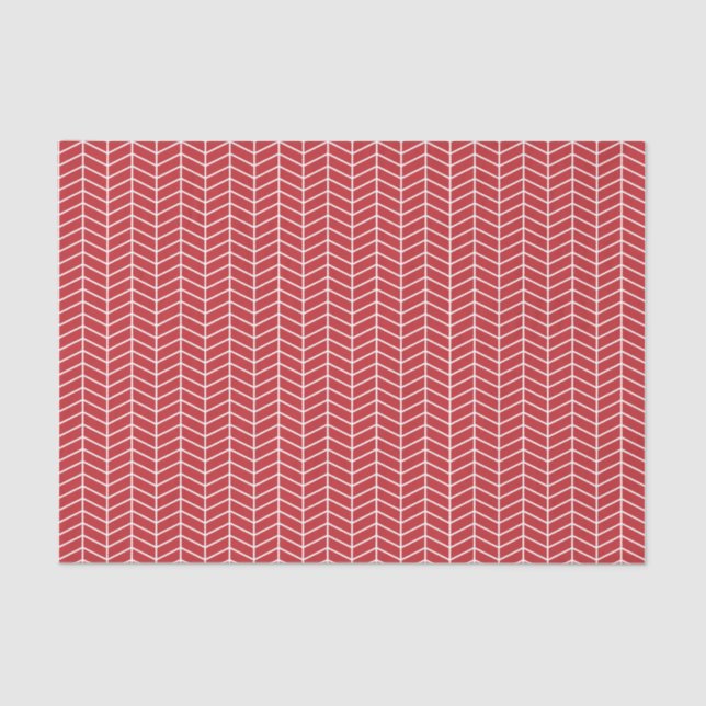 Seda Papel tapón de Chevron - Blanco sobre rojo oscuro (Anverso)