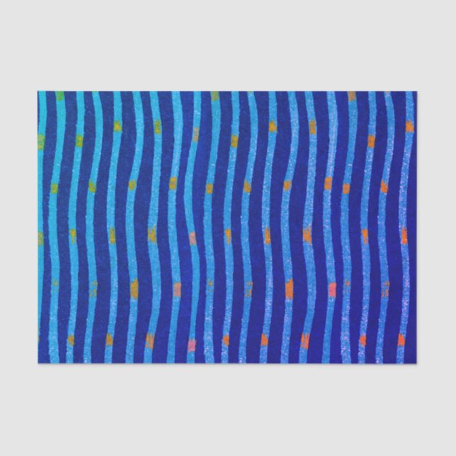 Seda Papel Tejido AZUL DE ONDA AZUL (Anverso)