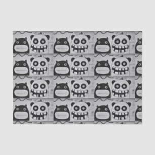 Seda Papel Tejido de 10 lb, FELIZ MONSTRUO NEGRO Y BLAN