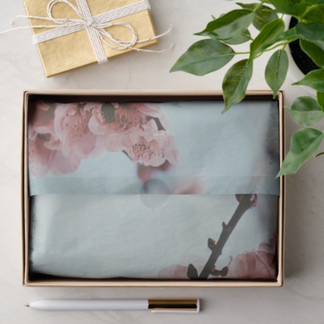 Seda Papel Tejido de cerezo rosa suave (Regalo )