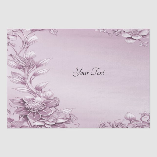 Seda Papel Tejido De Foliage Floral Rosa (Anverso)