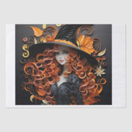 Seda Papel Tejido de Halloween, Bruja,