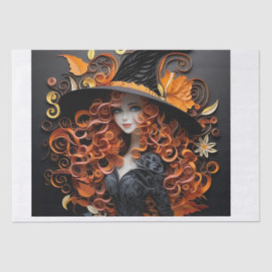 Seda Papel Tejido de Halloween, Bruja,