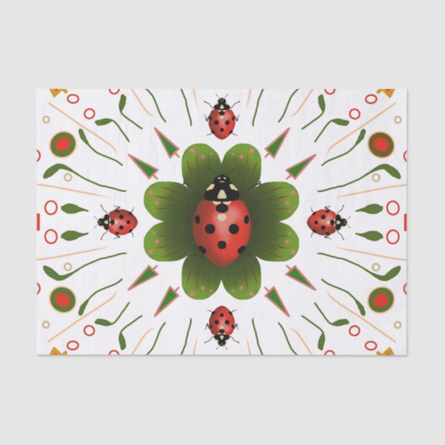 Seda Papel Tejido De Ladybug (Anverso)