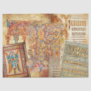 Seda Papel Tejido De Manuscrito Iluminado