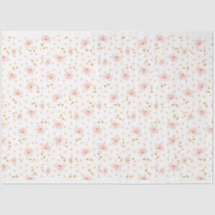 Seda Papel Tejido de Petales en Flores Pintas Blancas
