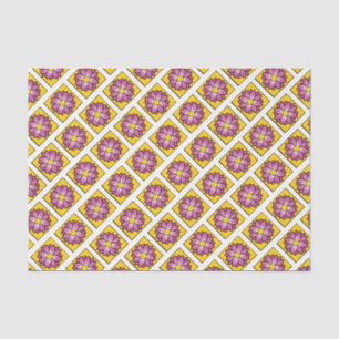 Seda Papel Tejido De Vidrio Manchado De Flores Rosa