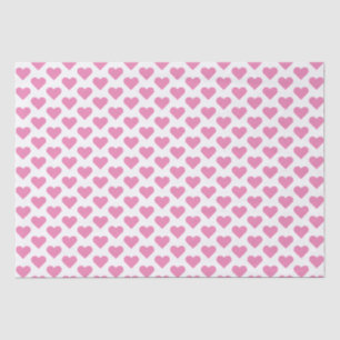 Seda Papel Tejido del patrón de corazones rosados delga