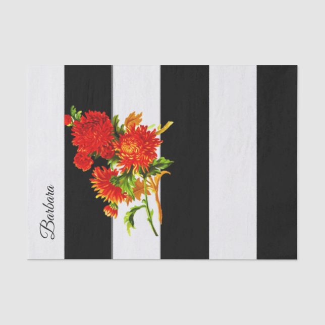 Seda Papel Tejido Flor de banda negra (Anverso)