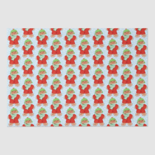 Seda Papel Tejido GINGERBREAD DE WOOLIE + Nieve (Anverso)