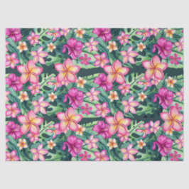 Seda Papel Tejido Plumeria Tropical de Hawái