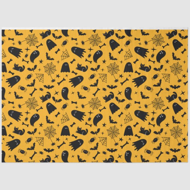 Seda Papel teñido espeluznante gótico de Halloween (Anverso)