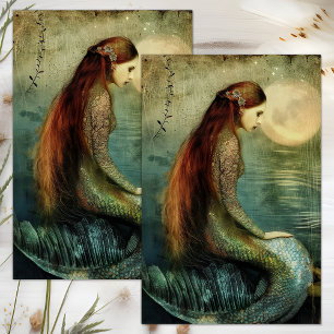 SEDA PAPEL TISSÚ PARA DECOUPAGE DE SIRENA MÍSTICA