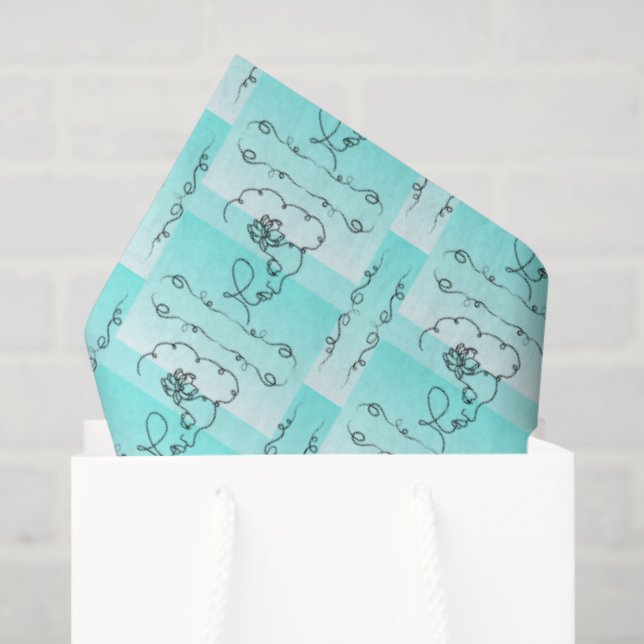 Seda Papel Tissue Acuático de Flowing Beauty (Bolsa de regalo)