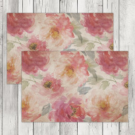 SEDA PAPEL TISSUE DECOUPAGE FLORAL JARDÍN DE ROSAS VINT