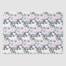 Seda Papel tisú acuarela de florales de primavera román