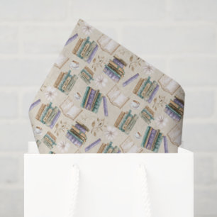 Seda Papel tisú Amante de los libros en crema