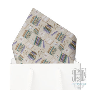Seda Papel tisú Amante de los libros en crema