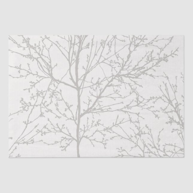 Seda Papel tisú con diseño de ramas de árbol modernas (Anverso)