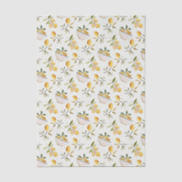 Seda Papel tisú con estampado de limón estilo campestre