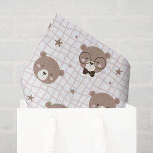 Seda Papel tisú con patrón de oso de dibujos animados l